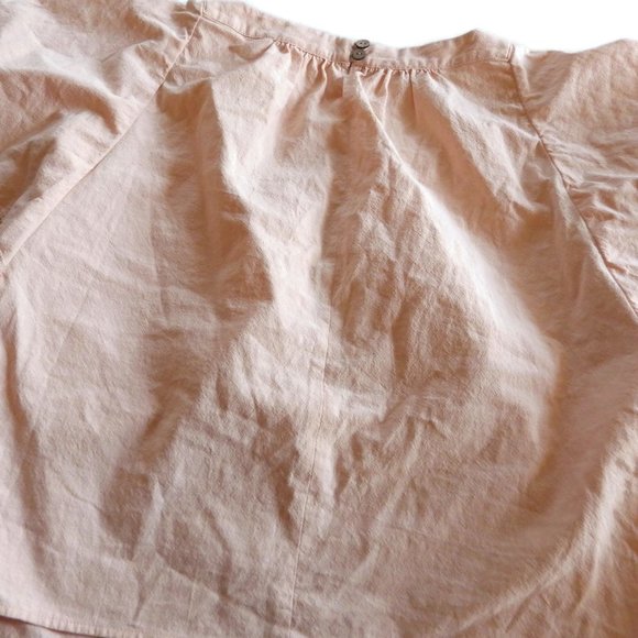 DOWNEAST Pink Cotton Peasant Blouse/ Top/ Crochet Trim/ Square Neck/ Size M - Picture 8 of 11